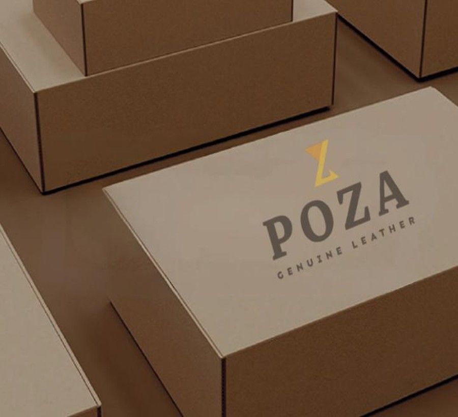 POZA branded kraft gift boxes