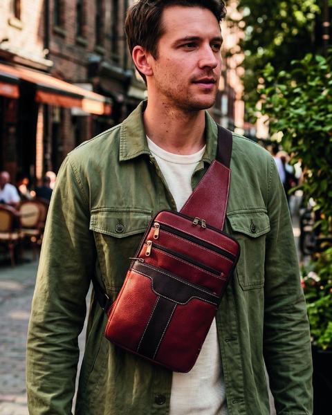 Chest bag, CB26-9017, in cow printed leather