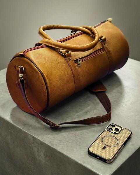 Gym bag, GB26-9019, in cow printed leather